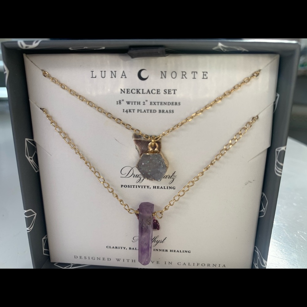 18” necklace set w/ 14 Kt plated brass